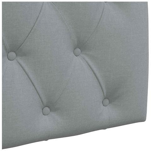 Testiera sospesa Con luce LED Grigio Chiaro Tessuto - Foto 9