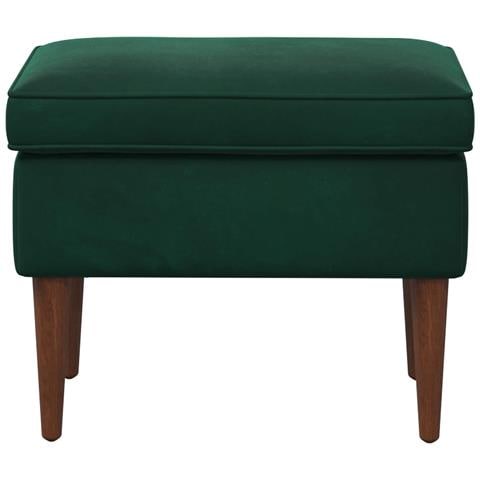 Poggiapiedi Verde Scuro 55 x 35 x 41 cm Velluto - Foto 2