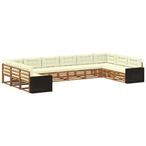 Set divani con cuscino 10 pcs Legno di Acacia Massello - Foto 1
