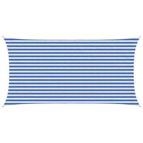 Telo Ombra Blu e Bianco 2,5 x 5 m HDPE - Foto 1