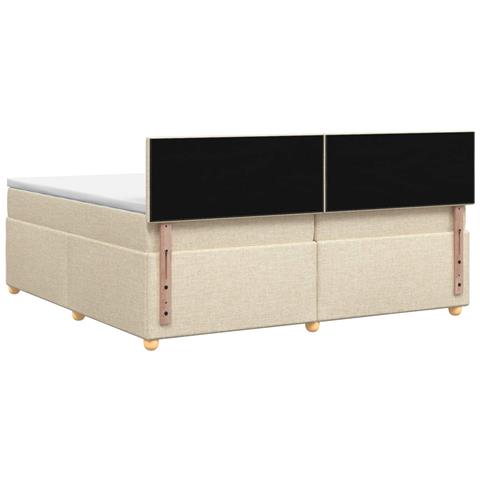 Letto box spring con materasso Crema 200 x 200 cm Tessuto - Foto 9