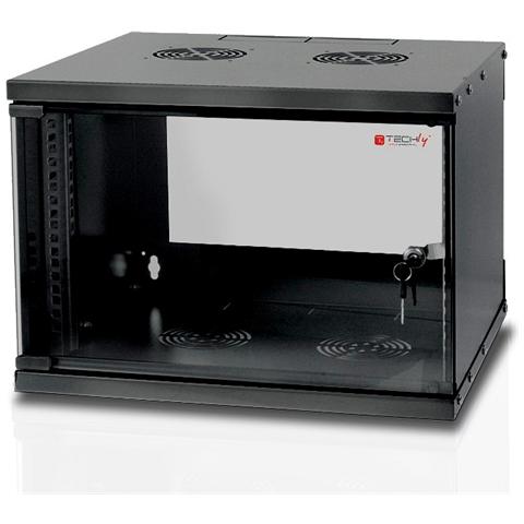 Armadio Rack 19" 6U I-CASE EL-1006B45 500x450 Mm Nero - Foto 1