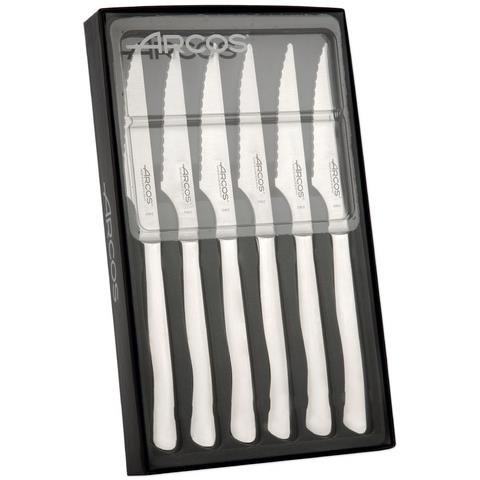 Set Di Coltelli Da Bistecca 6 Pezzi (6 Coltelli) - Monoblocco Unipezzo Acciaio Inossidabile 110 Mm Colore Argento - Foto 1
