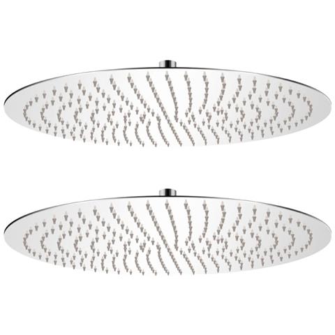 Soffione Per Doccia A Pioggia 2 Pz Acciaio Inossidabile Ø 50 Cm - Foto 1