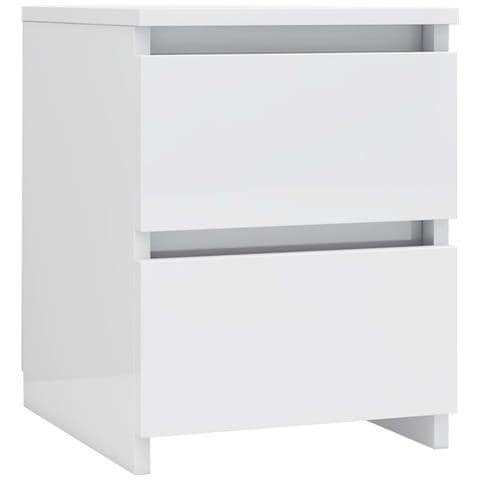 Comodino Bianco Lucido 30x30x40 cm in Legno Multistrato - Foto 2