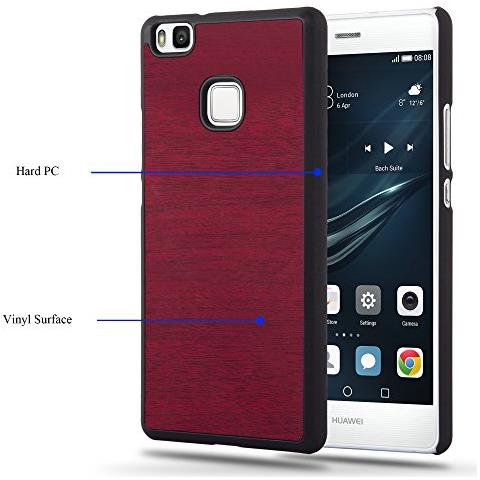 Custodia Compatibile Con Huawei P9 Lite In Woody Rosso - Hard Case Coperchio Di Protezione In Look Legno Contro I Graffi E Gli Urti - Foto 2