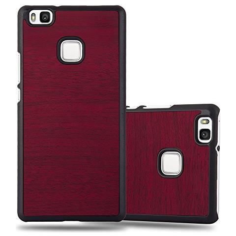 Custodia Compatibile Con Huawei P9 Lite In Woody Rosso - Hard Case Coperchio Di Protezione In Look Legno Contro I Graffi E Gli Urti - Foto 1