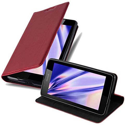 Custodia Compatibile Con Nokia Lumia 540 In Rosso Mela - Coperchio Protettiva Con Chiusura Magnetica, Funzione Stand E Tasca Per Le Carte - Foto 1