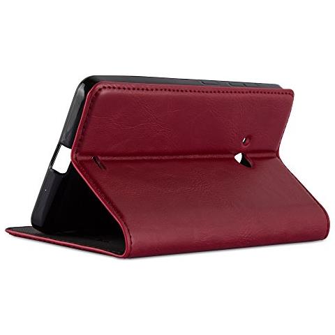 Custodia Compatibile Con Nokia Lumia 540 In Rosso Mela - Coperchio Protettiva Con Chiusura Magnetica, Funzione Stand E Tasca Per Le Carte - Foto 2