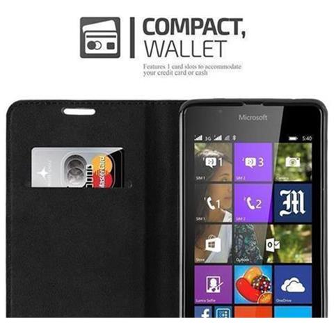 Custodia Compatibile Con Nokia Lumia 540 In Rosso Mela - Coperchio Protettiva Con Chiusura Magnetica, Funzione Stand E Tasca Per Le Carte - Foto 9