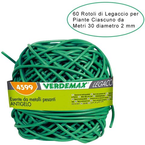 60 Rotoli Di Filo Per Legature Da Giardino In Pvc Ciascuno Da Diametro 2 Mm Metri 30 - Foto 2