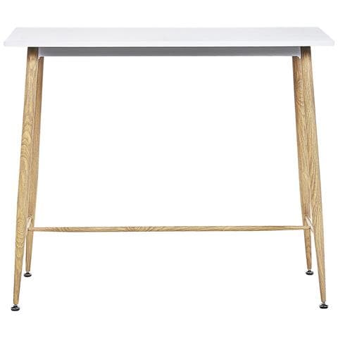 Tavolino Da Pranzo 90 X 50 Cm Bianco E Legno Chiaro Chaves - Foto 14