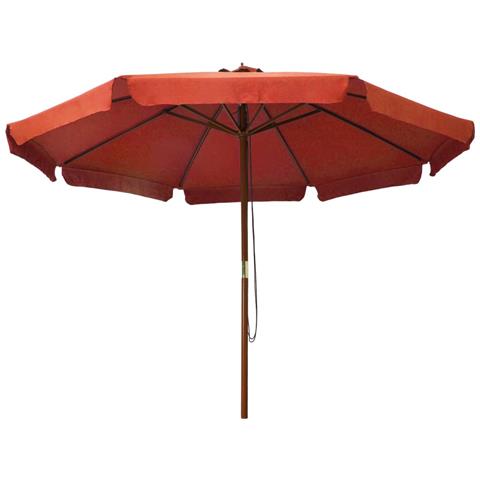 Ombrellone da Esterni con Palo in Legno 330 cm Terracotta - Foto 5