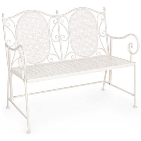 Panca Pieghevole Due Posti In Acciaio Bianca Emily 115x60x H92 Cm - Foto 1