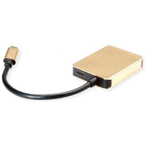 12.02.1120 replicatore di porte e docking station per notebook Cablato USB 3.2 Gen 1 (3.1 Gen 1) Type-C Oro - Foto 2