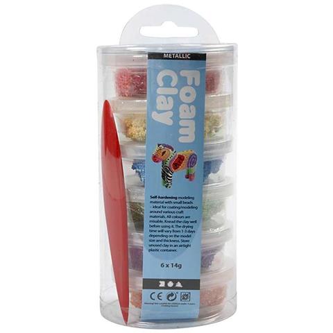 Set Per Modellare Foam Clay® Metallic - 6 X 14 G - Foto 1