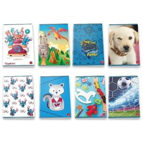 Bimbo Quaderno Punto Metallico 80gr 210x297 Mm A4 20 Fogli A Quadretti 5m Fantasie Assortite Conf 10 Pz. - Foto 1