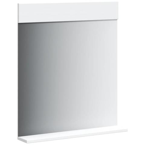 Specchio Bagno E Ripiano Berg Bianco 60x12x70 Cm Legno Massello - Foto 3