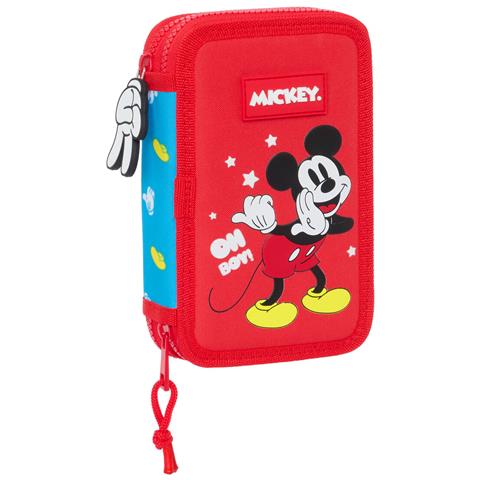 Astuccio Doppio Mickey Mouse Clubhouse Fantastic Azzurro Rosso 12.5 X 19.5 X 4 Cm (28 Pezzi) - Foto 1