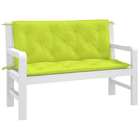 Cuscini Per Panca 2 Pz Verde Intenso 120x50x7 Cm Tessuto Oxford - Foto 3