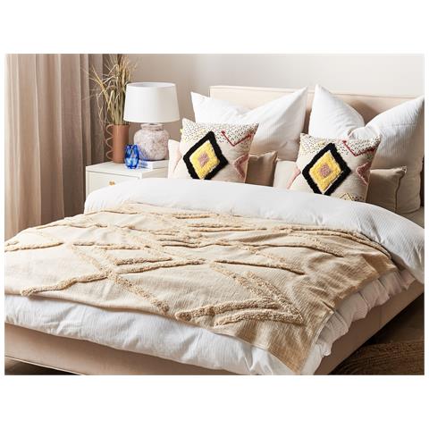 Coperta Morbi Cotone 130 X 180 Cm Beige - Foto 1