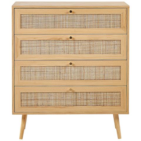 Cassettiera 4 Cassetti Perote Rattan Marrone Chiaro - Foto 2