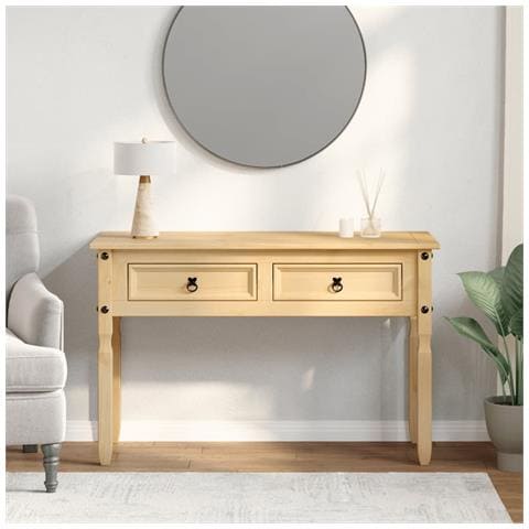 Tavolino Consolle Corona 115x46x73 Cm In Legno Massello Di Pino - Foto 3