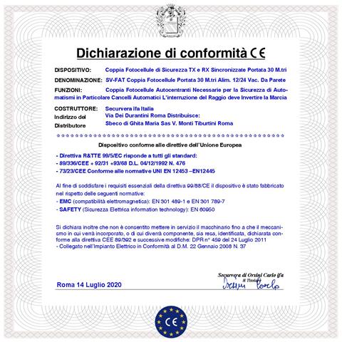 Coppia Fotocellula Portata 30 Metri Lineari Protezione Passaggio Automatismo Cancello Elettrico Allmatic Montaggio A P - Foto 3