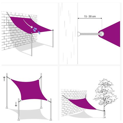 Vela Parasole 160 G /m Rettangolare Giallo 5x6 M In Hdpe - Foto 10
