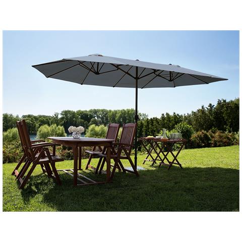Ombrellone Doppio Da Giardino In Alluminio 460x270xh240 Cm Alu Twin Grigio - Foto 2