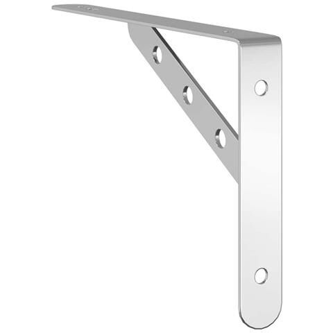 Staffe Per Mensola 4 Pz 23,5x2,5x15,5cm In Acciaio Inox Argento - Foto 10