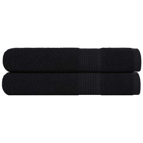 Asciugamani 2 Pz Neri 100x200 Cm 360 G /m 100% Cotone - Foto 1