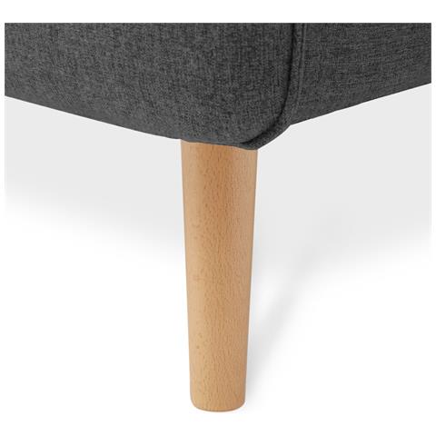 Divano Scandinavo A 3 Posti Chloé Tessuto Grigio Scuro - Foto 2