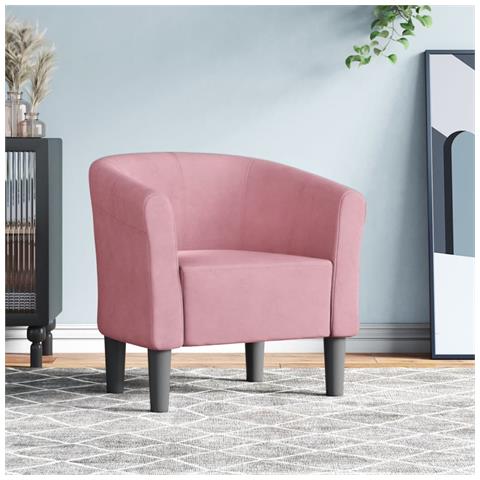 Poltrona Cabriolet Rosa In Velluto - Foto 1