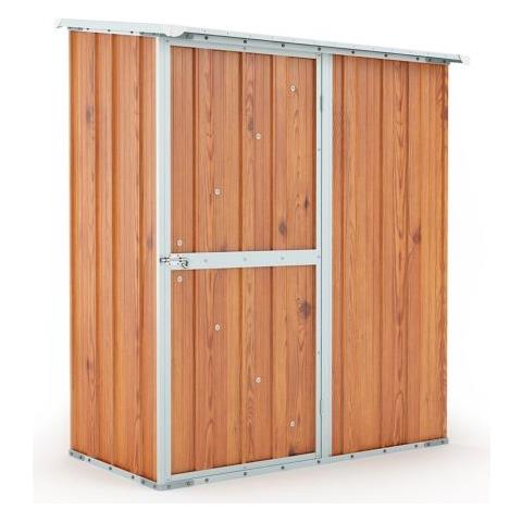 Casetta Da Giardino In Lamiera Zincata Box Acciaio 155x100cm X H 192cm - 50kg - 1,55mq - Legno - Foto 1