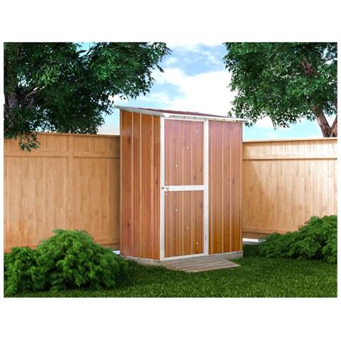 Casetta Da Giardino In Lamiera Zincata Box Acciaio 155x100cm X H 192cm - 50kg - 1,55mq - Legno - Foto 5