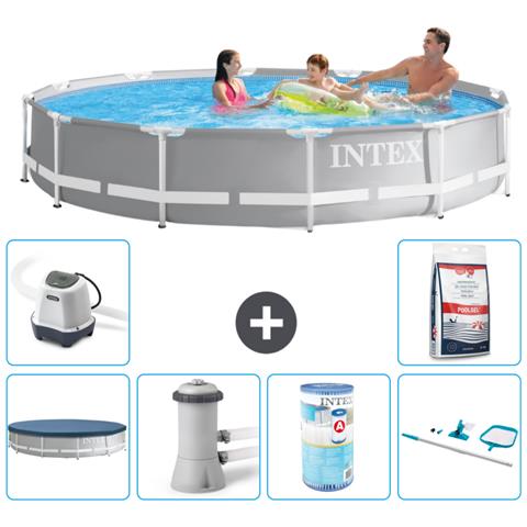 Piscina Fuori Terra - In Giro - 366x76 Cm - Grigio - Include Accessori Coordinati A1921 - Foto 1