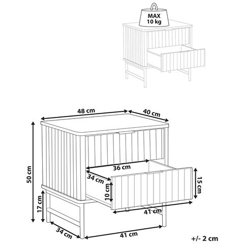 Comodino 2 Cassetti Glastonbury Marmo /nero - Foto 6