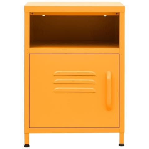 Lusso Casadino -  Comodino Giallo Senape 35x35x51 Cm In Acciaio - Foto 2