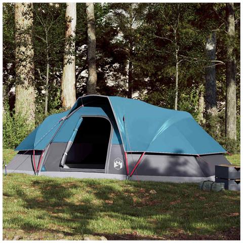 Tenda da Campeggio a Cupola per 9 Persone Blu Impermeabile - Foto 1
