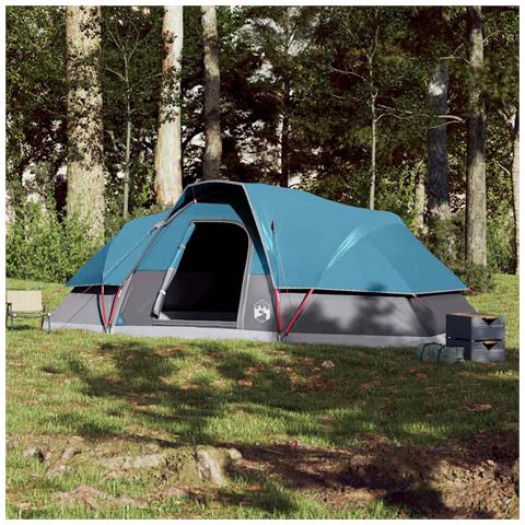 Tenda da Campeggio a Cupola per 9 Persone Blu Impermeabile - Foto 2