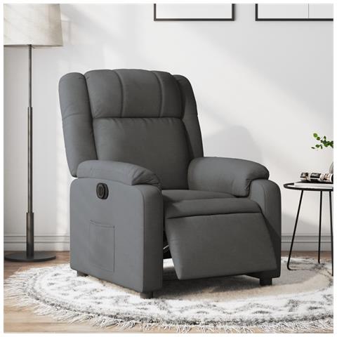 Poltrona Elettrica Reclinabile Grigio Scuro in Tessuto - Foto 2