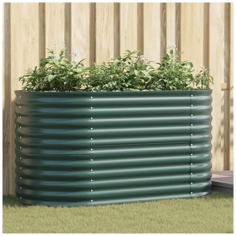Letto da Giardino Rialzato Verde 160x80x81 cm in Acciaio Galvanizzato - Foto 2