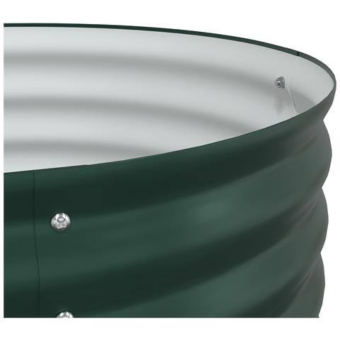 Letto da Giardino Rialzato Verde 160x80x81 cm in Acciaio Galvanizzato - Foto 8