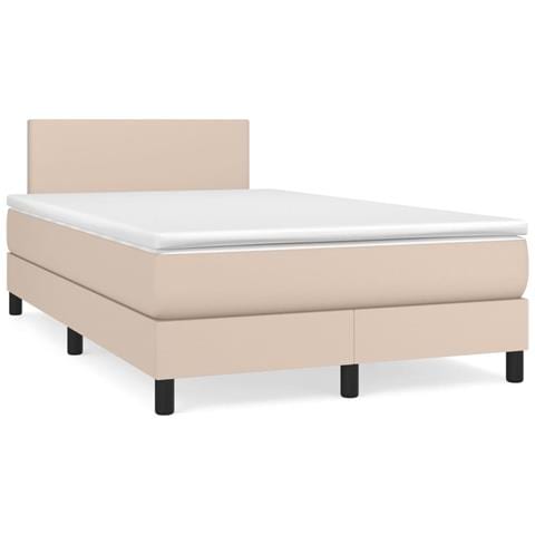 Giroletto a Molle con Materasso Cappuccino 120x200cm Similpelle - Foto 1