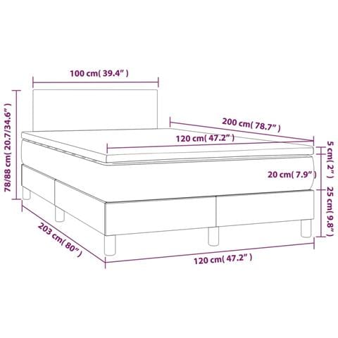 Giroletto a Molle con Materasso Cappuccino 120x200cm Similpelle - Foto 7
