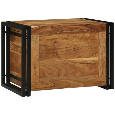 Scatola di Stoccaggio 60x40x41 cm in Legno Massello di Acacia - Foto 1