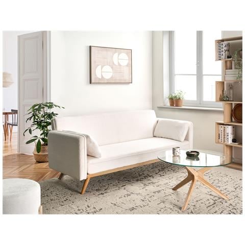 Divano Letto Asaa Bouclé Bianco Sporco - Foto 1