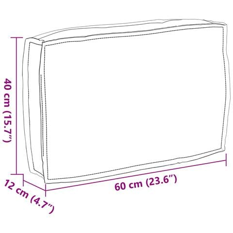 Cuscino per pallet con schienale Tortora 60x40x12 cm in tessuto Oxford - Foto 7