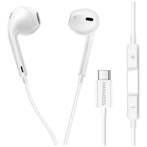 Cuffie Usb-c Con Filo E Microfono Integrato Per Samsung Galaxy S25 Plus, Bianco - Foto 1